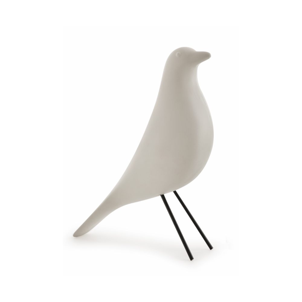 Pássaro em Cimento Branco Médio
