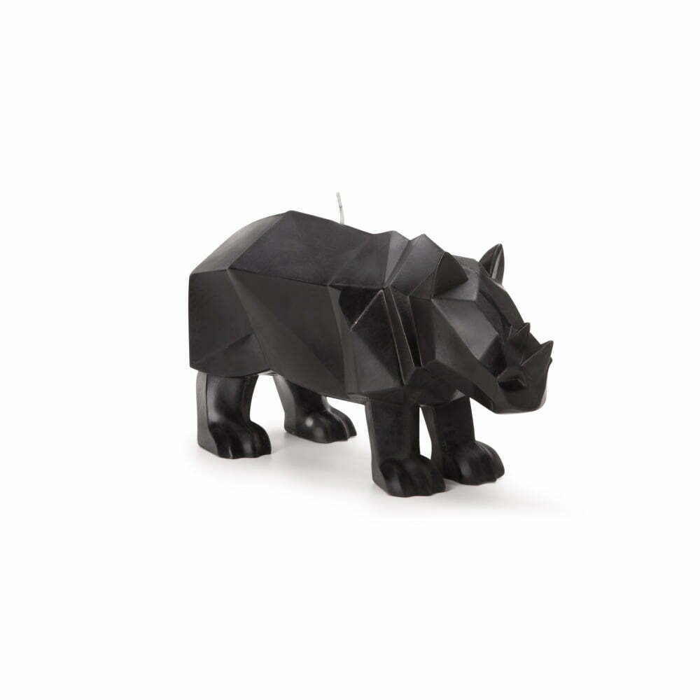 Vela Escultura Rinoceronte Preta