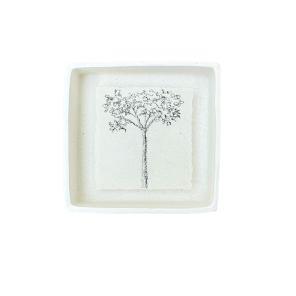 Quadro Árvore Preta Quadrado Pequeno Cerâmica Cynthia Gavião