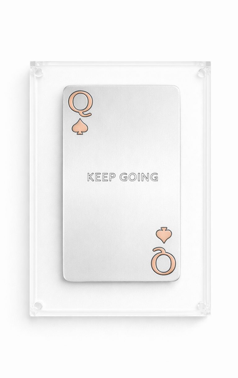 Carta Metalica Baralho- Keep Going