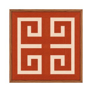 Quadrinho linho terracota e creme