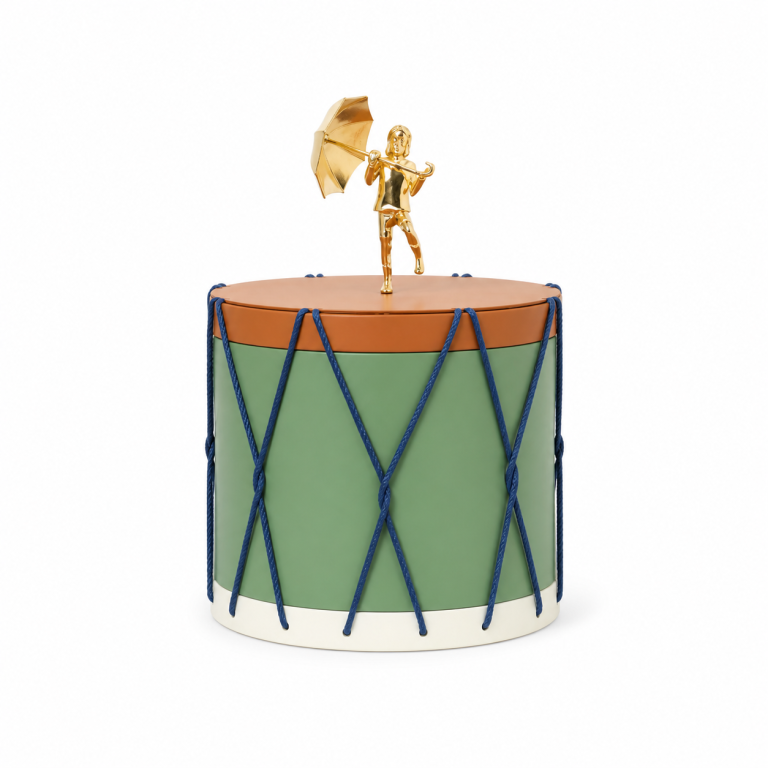 Série Compasso – Escultura N1 Off White, Verde Aspargos e Terracota Estúdio Iludi